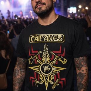 Caifanes Vintage Band T-Shirt L Black Rock en Español Aztec Rock Band